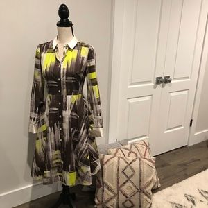 Kate Spade Sz2 retro shirtdress w/modern day print